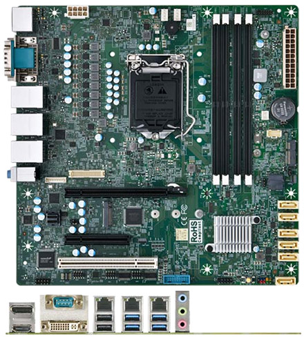 Mitac PH10CMU-Q470-3LAN Micro-ATX (Intel Q470, LGA1200) [PCIe x16, PCIe x8, PCI, 3x LAN] 