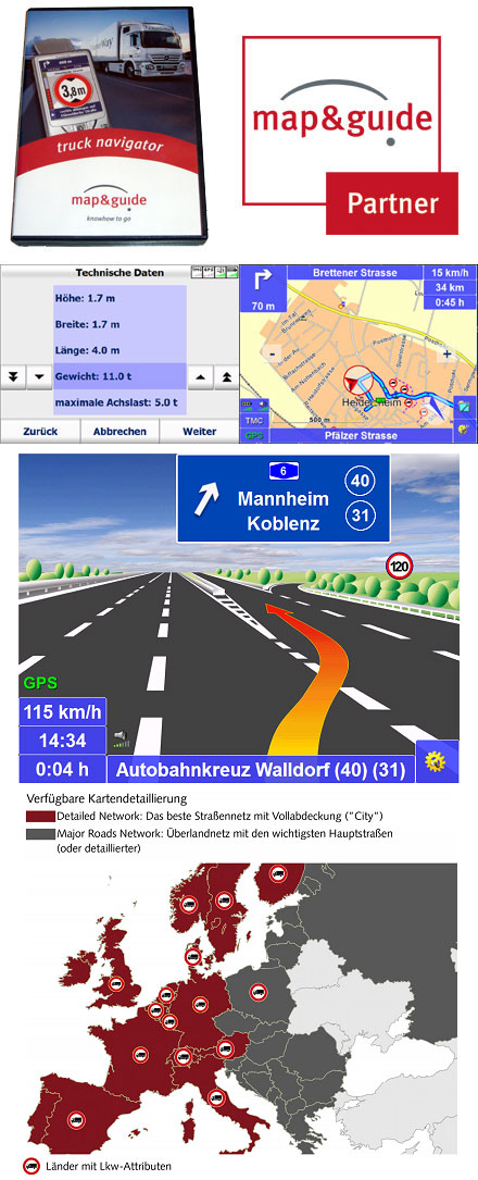 PTV TruckNavigator 10.5 (Europa inkl. Osteuropa, Sprachausgabe, TMC) [PDA/PC <b>UPDATE-VERSION</b>]